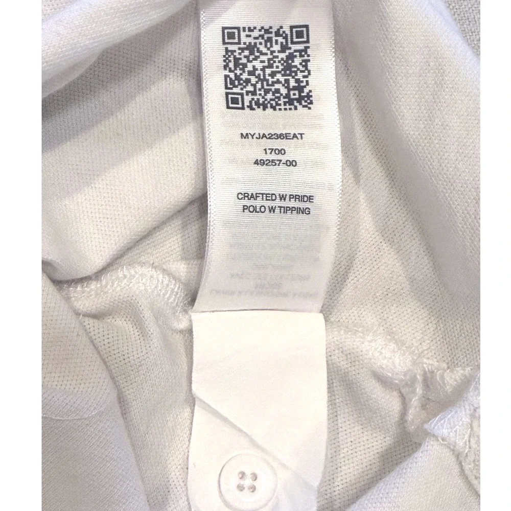 True Religion Men's Crafted With Pride Polo Shirt White with Black Trim Size XXL